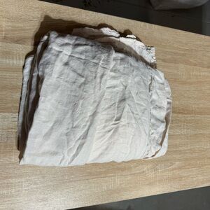 Parachute 100% Linen Top Sheet in Blush Full/Queen EUC